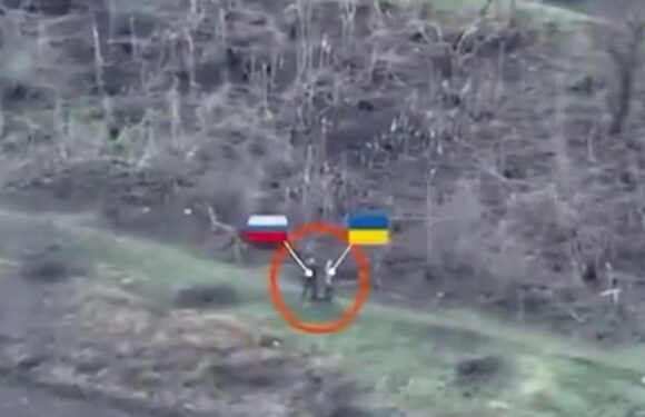 Drone footage shows Russian troops using Ukrainian POWs as SHIELDS