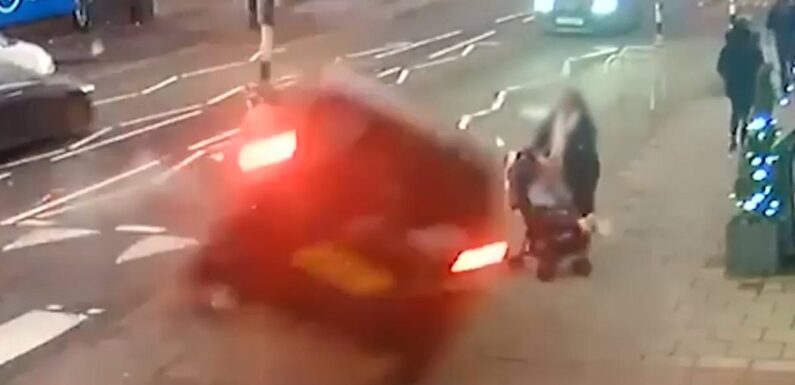 Heart-stopping moment mother and daughter, 2, escape from car crash