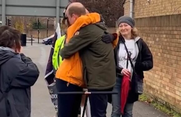 Heartwarming moment Prince William surprises woman on charity walk