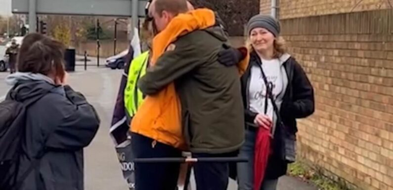 Heartwarming moment Prince William surprises woman on charity walk