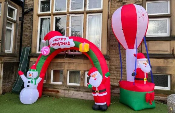 Mum-of-22 Sue Radford gives outside of her ‘millionaire mansion’ a festive makeover, but it isn't without its problems | The Sun
