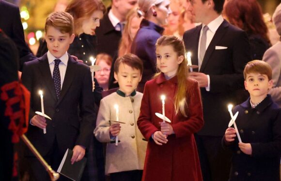 Prince Louis makes very cheeky move at Kate Middletons carol concert as Charlotte laughs