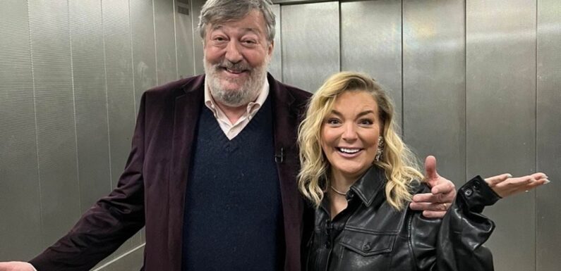 Sheridan Smith and Stephen Fry trapped in a lift before TV show