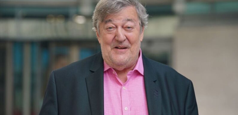 Stephen Fry forced to use cane after breaking pelvis, hips and leg after fall