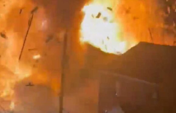 Terrifying footage of Arlington house explosion after suspect fired 'flare gun' inside home causing the blast | The Sun