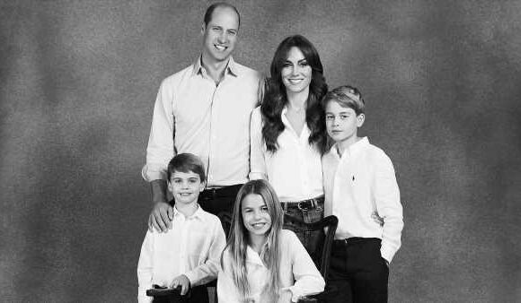 William and Kate choose stylish monochrome photo for Christmas card